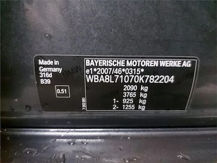 Photo 11 VIN: WBA8L71070K782204 - BMW 3 TOURING DIESEL - 2015 