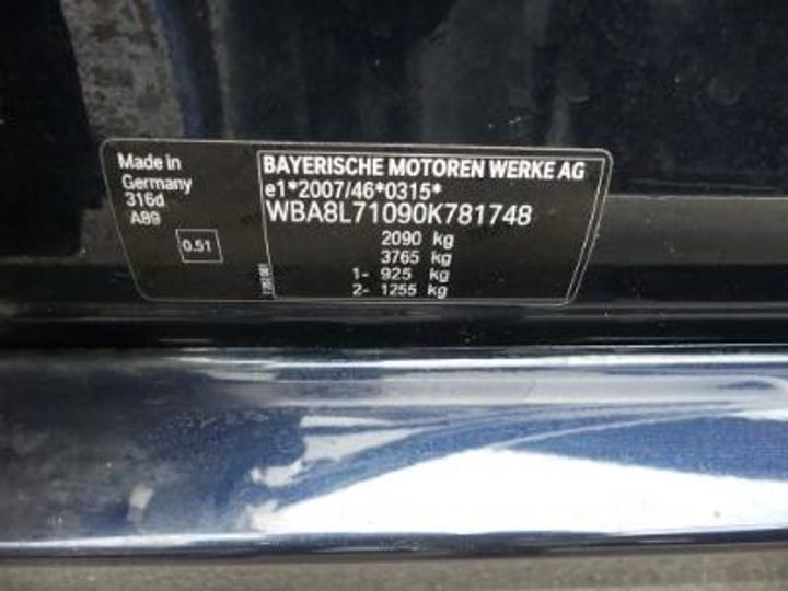 Photo 12 VIN: WBA8L71090K781748 - BMW 3 TOURING DIESEL - 2015 