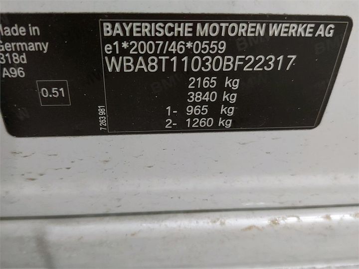 Photo 6 VIN: WBA8T11030BF22317 - BMW 3 GRAN TURISMO 