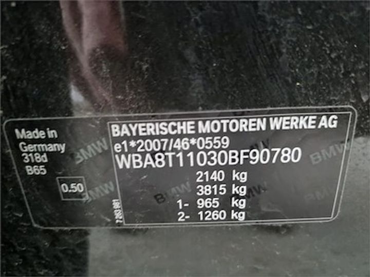 Photo 11 VIN: WBA8T11030BF90780 - BMW 3 GRAN TURISMO DIESEL - 2016 