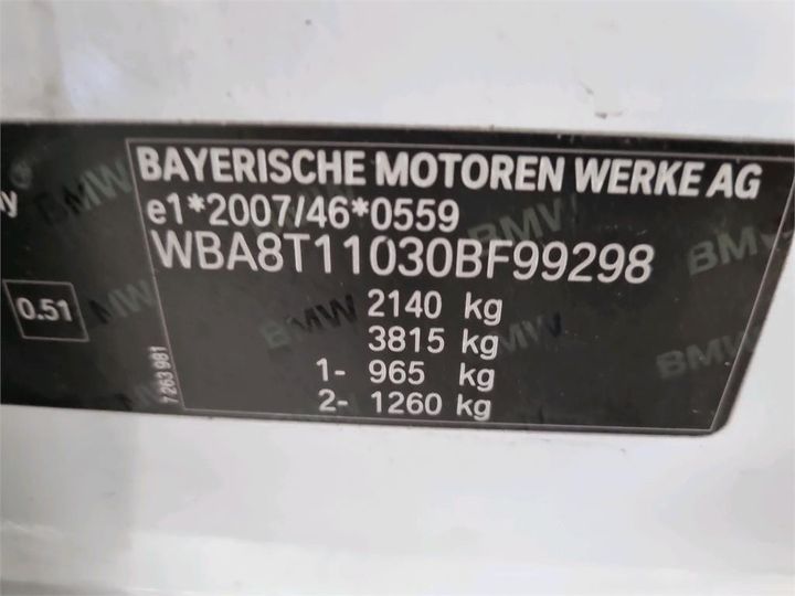 Photo 6 VIN: WBA8T11030BF99298 - BMW 3 GRAN TURISMO 