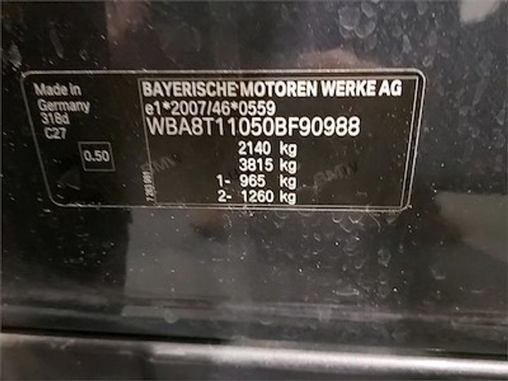 Photo 11 VIN: WBA8T11050BF90988 - BMW 3 GRAN TURISMO DIESEL - 2016 