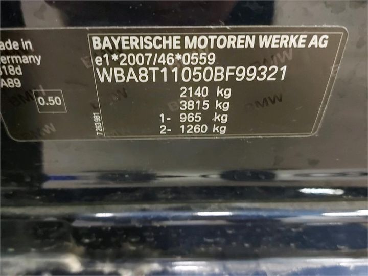 Photo 6 VIN: WBA8T11050BF99321 - BMW 3 GRAN TURISMO 