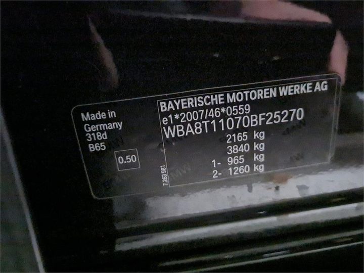 Photo 6 VIN: WBA8T11070BF25270 - BMW 3 GRAN TURISMO 