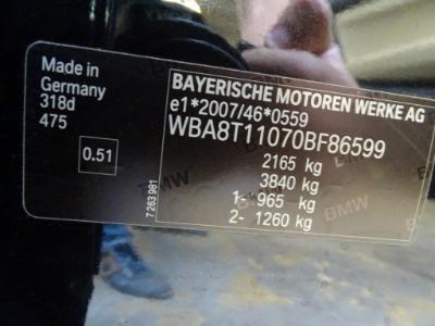 Photo 12 VIN: WBA8T11070BF86599 - BMW 3 GRAN TURISMO DIESEL - 2016 