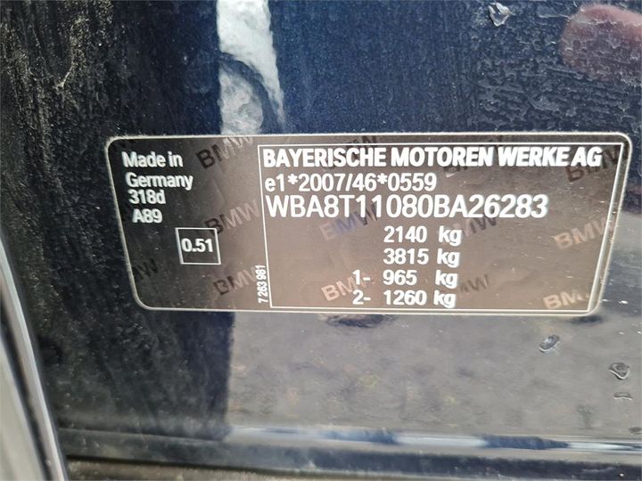 Photo 6 VIN: WBA8T11080BA26283 - BMW 3 GRAN TURISMO 