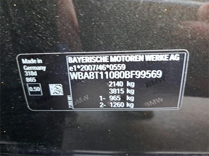 Photo 6 VIN: WBA8T11080BF99569 - BMW 3 GRAN TURISMO 