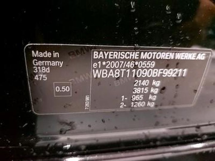 Photo 12 VIN: WBA8T11090BF99211 - BMW 3 GRAN TURISMO DIESEL - 2016 