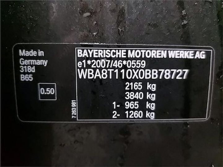 Photo 11 VIN: WBA8T110X0BB78727 - BMW 3 GRAN TURISMO DIESEL - 2016 