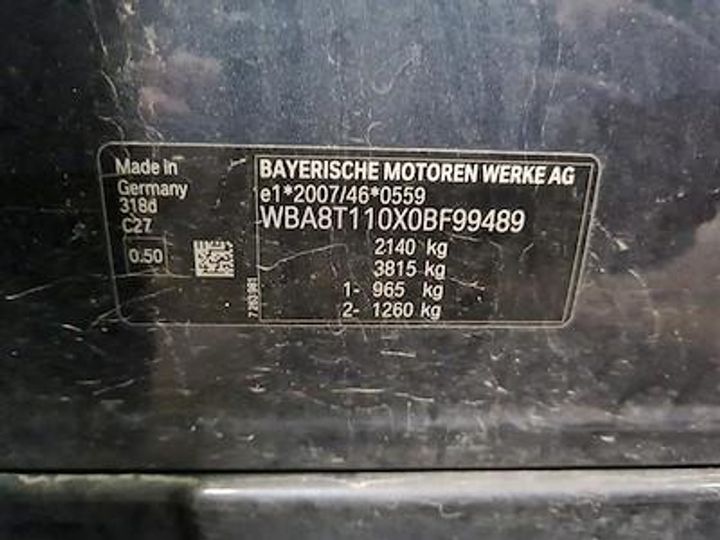 Photo 12 VIN: WBA8T110X0BF99489 - BMW 3 GRAN TURISMO DIESEL - 2016 