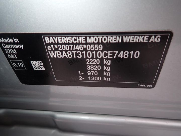 Photo 20 VIN: WBA8T31010CE74810 - BMW SERIA 3 