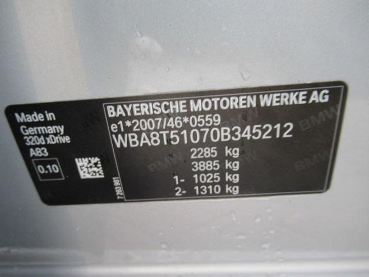 Photo 20 VIN: WBA8T51070B345212 - BMW 3-SERIE GT HATCHBACK 