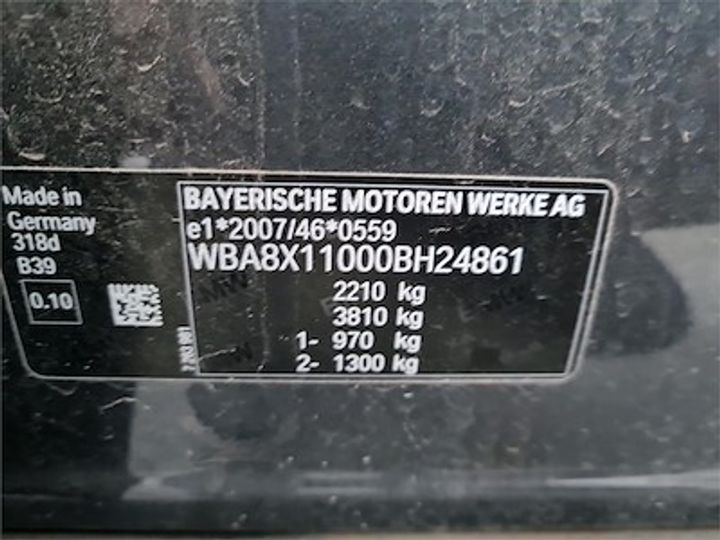 Photo 11 VIN: WBA8X11000BH24861 - BMW 3 GRAN TURISMO DIESEL - 2016 