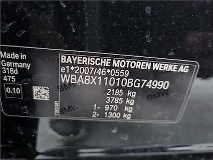 Photo 11 VIN: WBA8X11010BG74990 - BMW 3 GRAN TURISMO DIESEL - 2016 