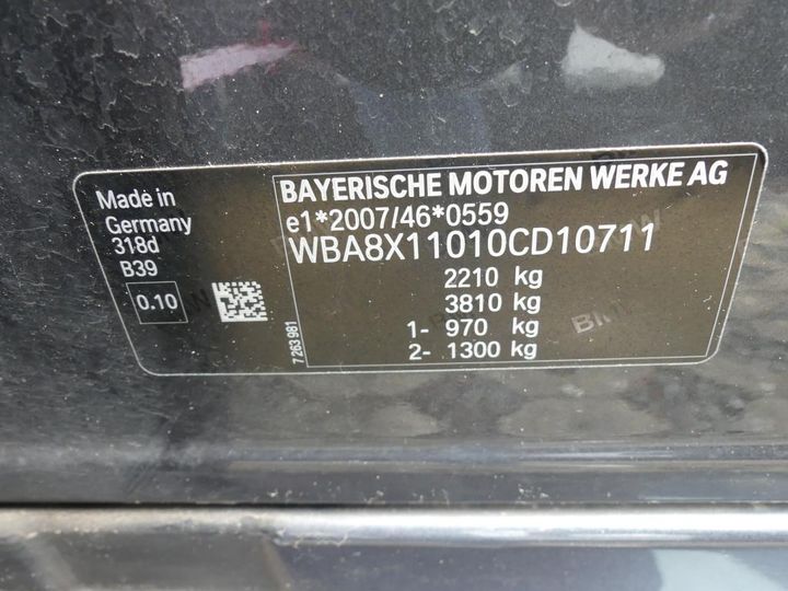 Photo 3 VIN: WBA8X11010CD10711 - BMW 3 GRAN TURISMO 