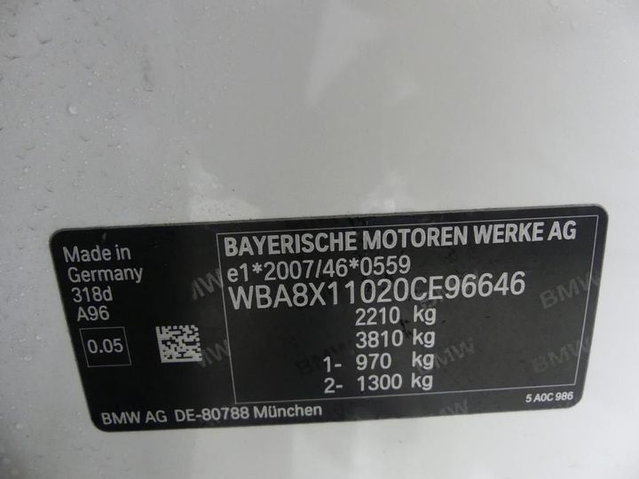 Photo 4 VIN: WBA8X11020CE96646 - BMW 3 GRAN TURISMO 