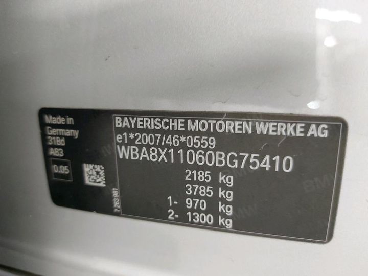 Photo 5 VIN: WBA8X11060BG75410 - BMW 3 GRAN TURISMO 