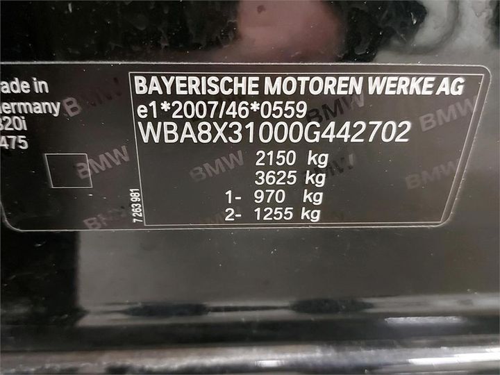 Photo 6 VIN: WBA8X31000G442702 - BMW 3 GRAN TURISMO 