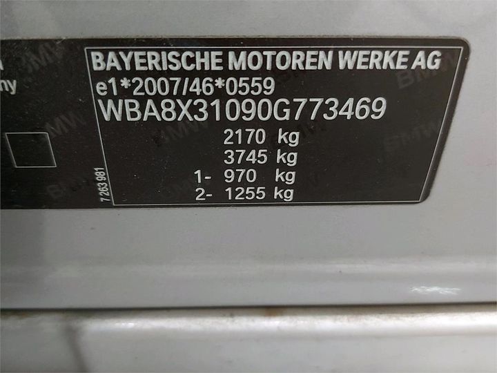 Photo 6 VIN: WBA8X31090G773469 - BMW 3 GRAN TURISMO 