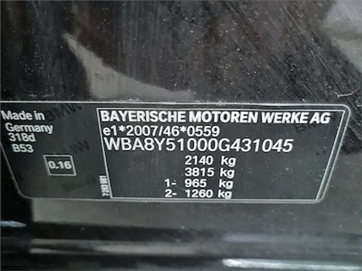 Photo 12 VIN: WBA8Y51000G431045 - BMW 3 GRAN TURISMO DIESEL 