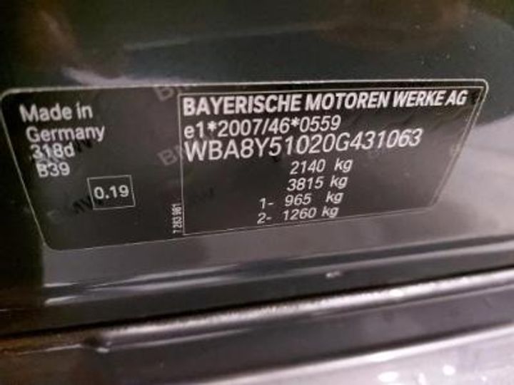 Photo 12 VIN: WBA8Y51020G431063 - BMW 3 GRAN TURISMO DIESEL 