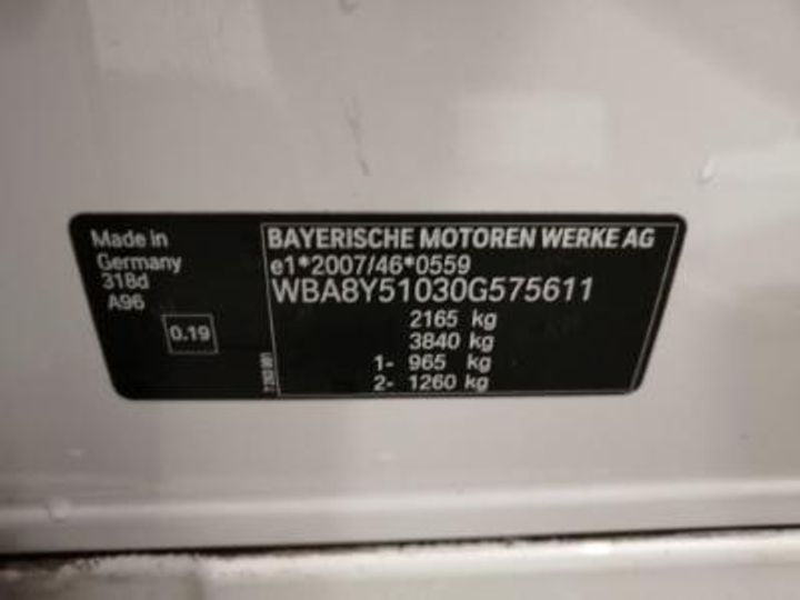 Photo 12 VIN: WBA8Y51030G575611 - BMW 3 GRAN TURISMO DIESEL 