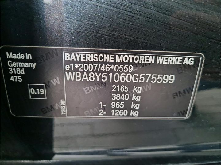 Photo 6 VIN: WBA8Y51060G575599 - BMW 3 GRAN TURISMO 