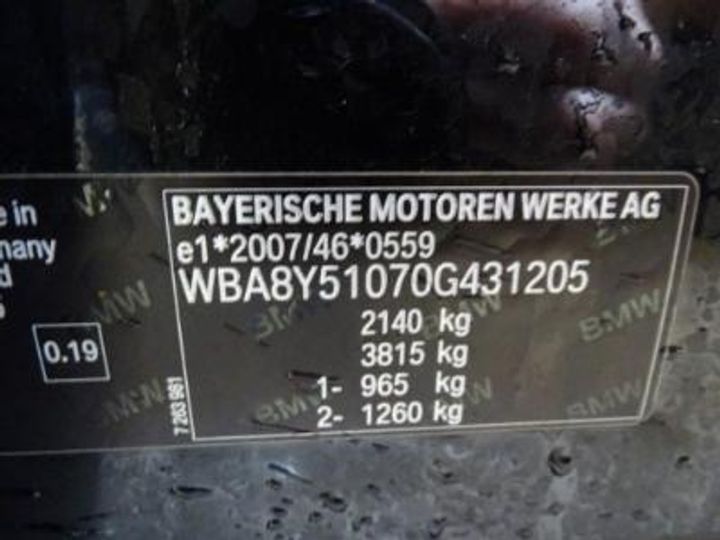 Photo 12 VIN: WBA8Y51070G431205 - BMW 3 GRAN TURISMO DIESEL 