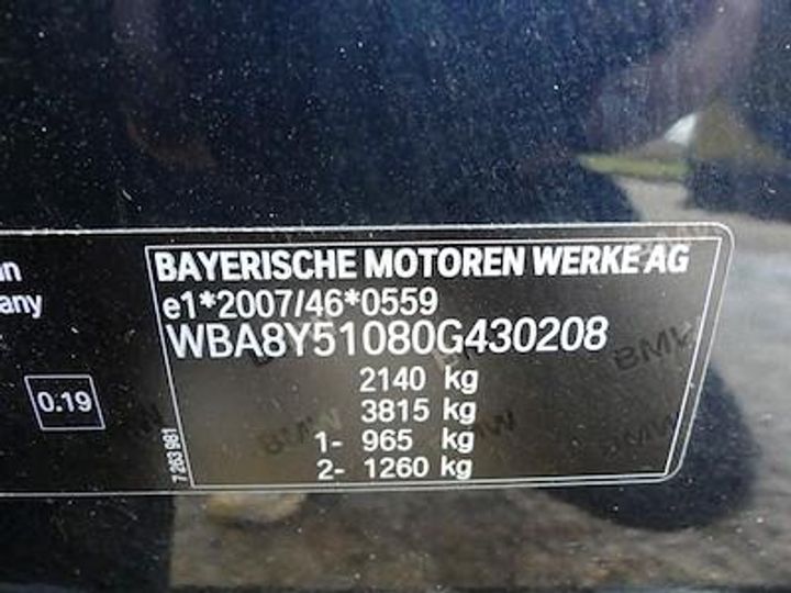 Photo 12 VIN: WBA8Y51080G430208 - BMW 3 GRAN TURISMO DIESEL 