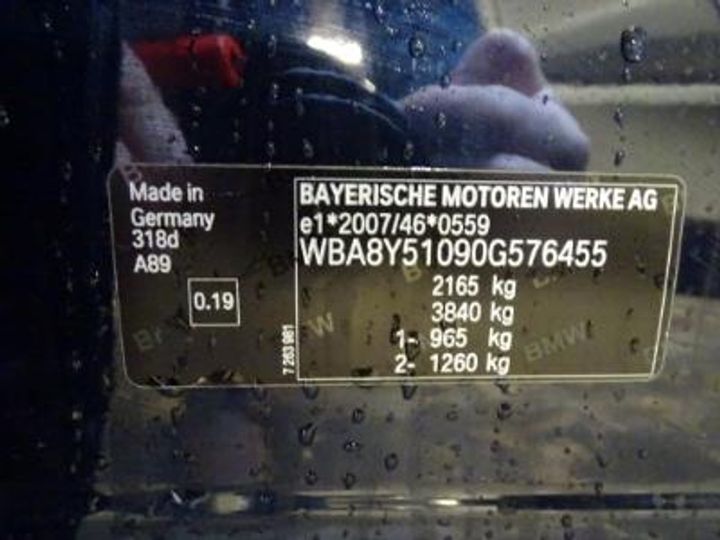 Photo 11 VIN: WBA8Y51090G576455 - BMW 3 GRAN TURISMO DIESEL 