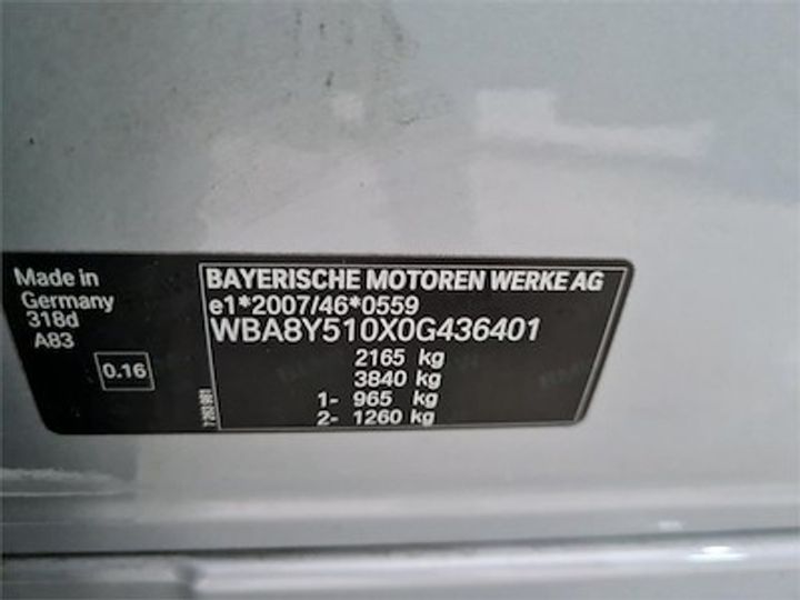 Photo 11 VIN: WBA8Y510X0G436401 - BMW 3 GRAN TURISMO DIESEL 