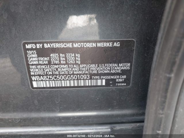 Photo 8 VIN: WBA8Z5C50GG501093 - BMW 3 SERIES GT 