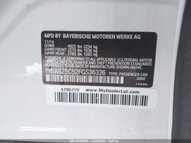 Photo 8 VIN: WBA8Z5C52FGS36336 - BMW 328 