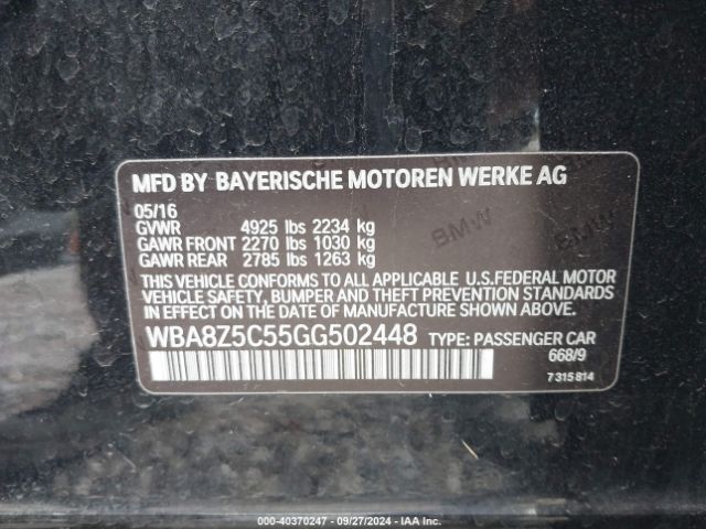 Photo 8 VIN: WBA8Z5C55GG502448 - BMW 328I 