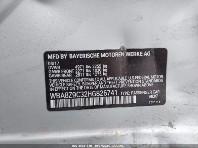 Photo 8 VIN: WBA8Z9C32HG826741 - BMW 330I 