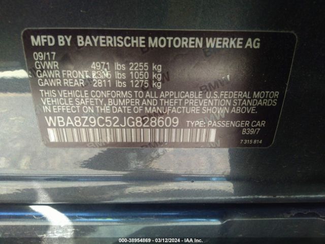 Photo 8 VIN: WBA8Z9C52JG828609 - BMW 330I GRAN TURISMO 