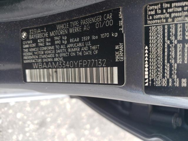 Photo 11 VIN: WBAAM3340YFP77132 - BMW 3 SERIES 