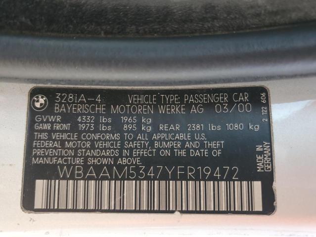 Photo 11 VIN: WBAAM5347YFR19472 - BMW 328 I 