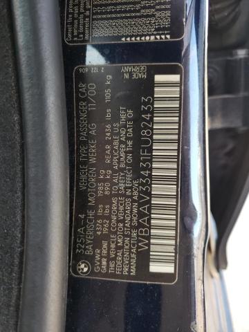 Photo 11 VIN: WBAAV33431FU82433 - BMW 3 SERIES 