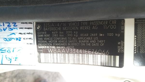 Photo 1 VIN: WBAAV33441EE76066 - BMW 325 