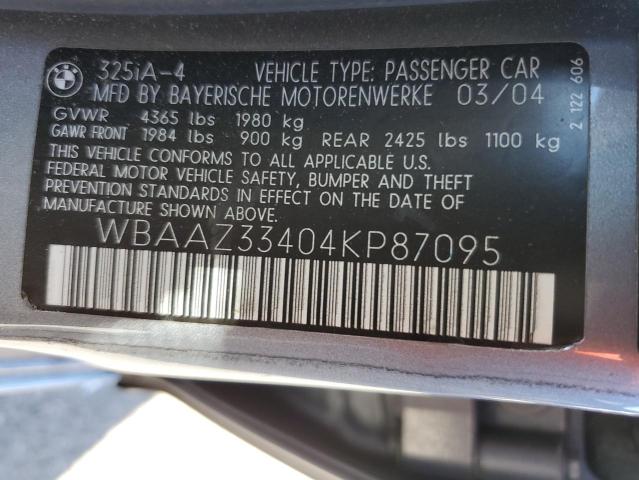 Photo 11 VIN: WBAAZ33404KP87095 - BMW 3 SERIES 