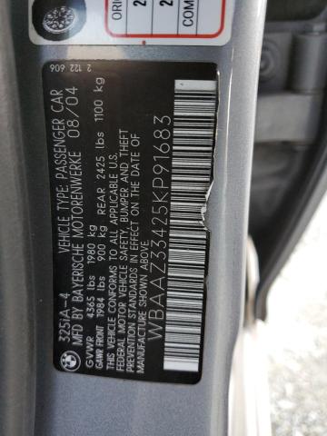 Photo 11 VIN: WBAAZ33425KP91683 - BMW 3 SERIES 