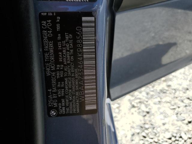 Photo 11 VIN: WBAAZ33464KP88560 - BMW 3 SERIES 