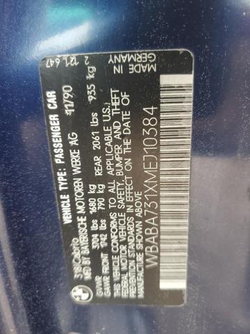 Photo 11 VIN: WBABA731XMEJ10384 - BMW 3 SERIES 