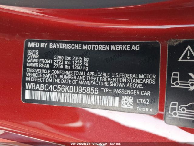 Photo 8 VIN: WBABC4C56KBU95856 - BMW 850I 