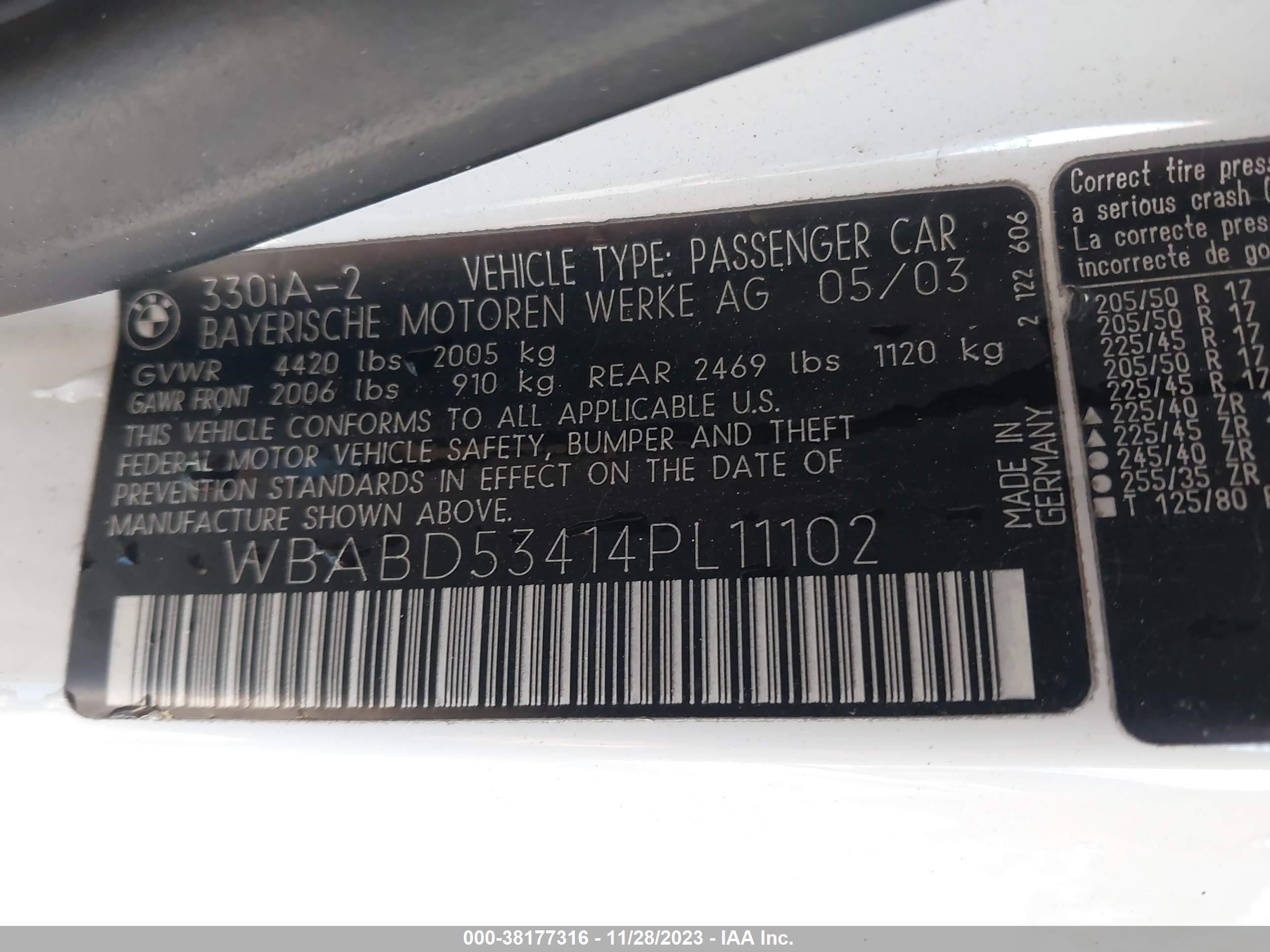 Photo 8 VIN: WBABD53414PL11102 - BMW 3ER 