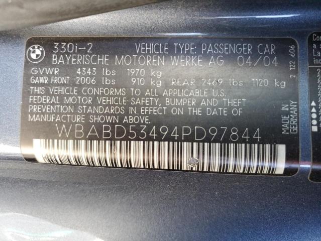 Photo 11 VIN: WBABD53494PD97844 - BMW 330 CI 