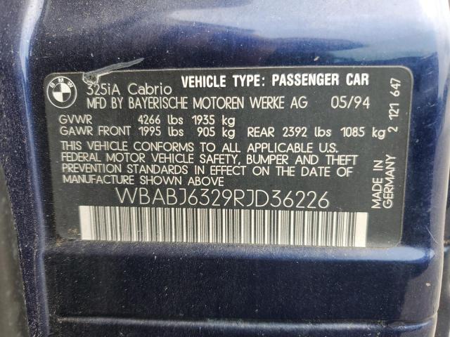 Photo 11 VIN: WBABJ6329RJD36226 - BMW 325 IC AUT 