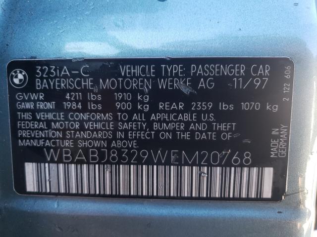 Photo 9 VIN: WBABJ8329WEM20768 - BMW 323 IC AUT 