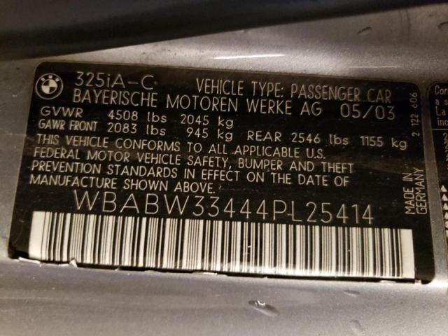 Photo 9 VIN: WBABW33444PL25414 - BMW 325 CI 